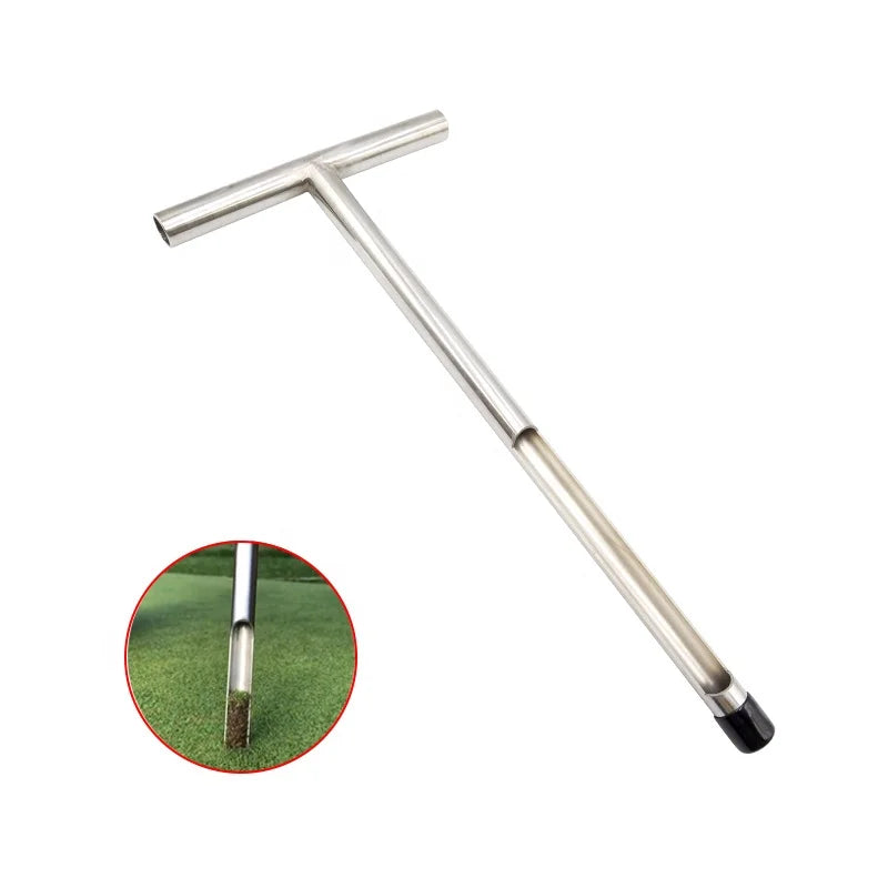Soil Sampler Probe 20" T-Style Soil Sampler Probe  with Grip Stainless Steel Soil Test for Plant Care Garden Lawn Farm