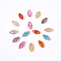 SINONG Multicolor Acrylic Shoe Bag Garment Accessories Eye Claw Inlaid Flatback Rhinestones Various Sizes 7*15 Sew-On Motif