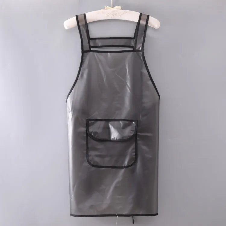 Factory Wholesale Hand-wipeable Transparent TPU Waterproof Hairdresser Household Pvc Apron for Restaurant Server