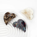 2.45 Inch Heart Hair Claw Clip Fancy Acetate Claw Clip with Metal Vintage Hair Clip Jaw for Women Girls