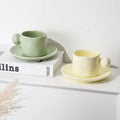 Drop Shipping Ceramic Coffee Cup High-value Coffee Cup Household Ceramic Vertical Pattern Hanging Ear Coffee Cup Saucer