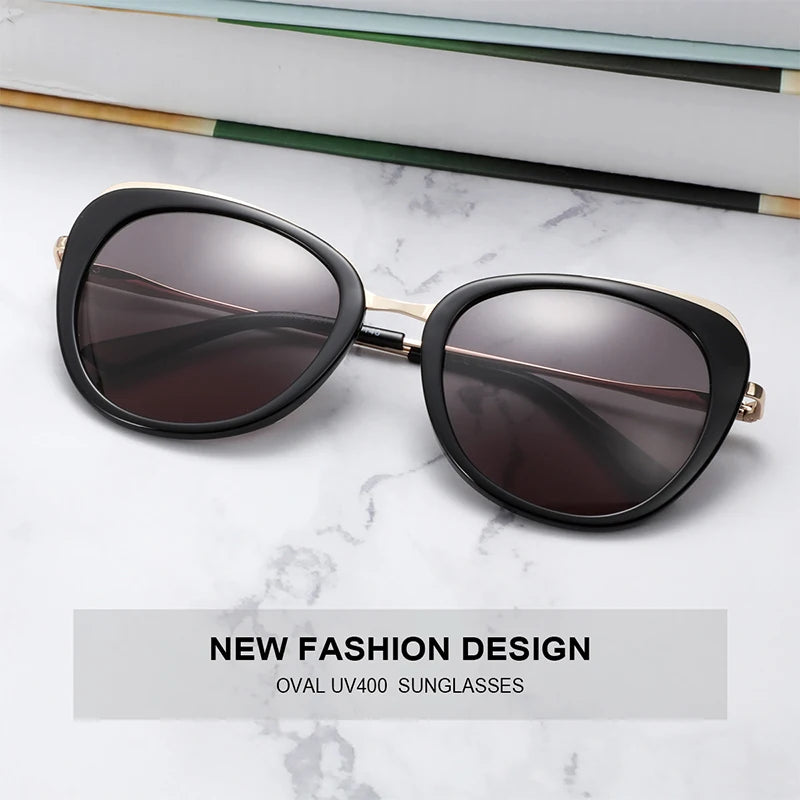 2025 New Women's Cat Eye Sun Glasses with Butterfly Style Female Acetate Metal Frames UV400 Shade Sunglasses from China