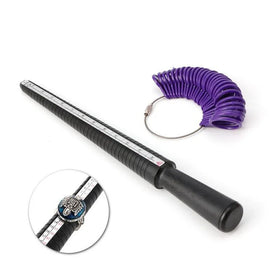 2PCS Plastic Ring Size Jewellery Tools Set US Ring Size Mandrel Stick 0-13 Finger Gauge Ring Sizer Measuring Jewelry Tool Kit