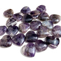 40mm Dream Amethyst Healing Crystal Heart Love Carved Palm Worry Stone Energy Yoga and Decoration