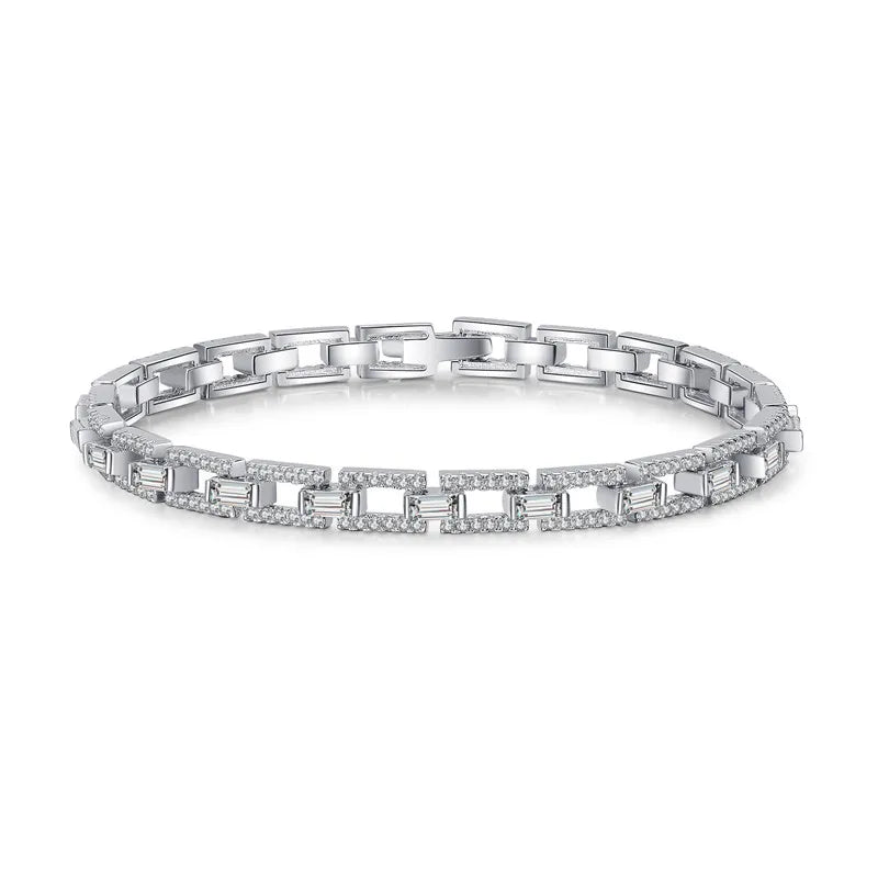 2023 Jewelry Luxury Fine 925 Sterling Silver Hip Hop Bangles Cuba Chain Gra Certificate Moissanite Diamond Tennis Bracelets