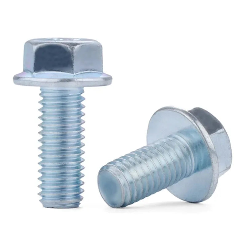 M10 M12 M16 Carbon Steel 4.8 8.8 10.9 12.9 Yellow Blue Zinc Galvanized Flange Bolt DIN6921