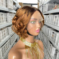 Mayqueen Wholesale Highlight Virgin Human Hair Wigs HD Lace Front Brazilian Short 1b/30 13*4T-Part Lace Wigs  Human Hair Wig