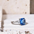 F610 Abiding Jewelry Cheap 925 Sterling Silver Emerald Cut Gemstone Bridal Jewellery Ring Stone Jewelry Big Wedding Rings