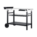 Movable Powder Coated Stainless Steel Iron Outdoor Grill Cart Rolling Dining Table Adjustable Propane Gas Smokeless Food Prep