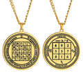 Kamea Seal of Sadani the Second Pentacle of Saturn Repressing the Pride of the Spirits Amulet Stainless Steel Pendant Necklace