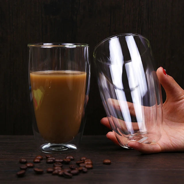 Wholesale Handmade Insulate Double Wall Glass Cup Custom Special 300ml Glass Cup