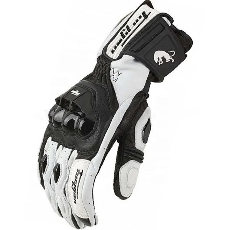 AFS 18 Motorcycle Riding Leather Carbon Fiber Gloves Cross-country Mountain Bike Motorbike Gloves Motocross Racing Rider Gloves