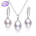FEIRUN 12mm Nugget 3A Classic White Color Button Natural Freshwater Pearl Jewelry Set for Women