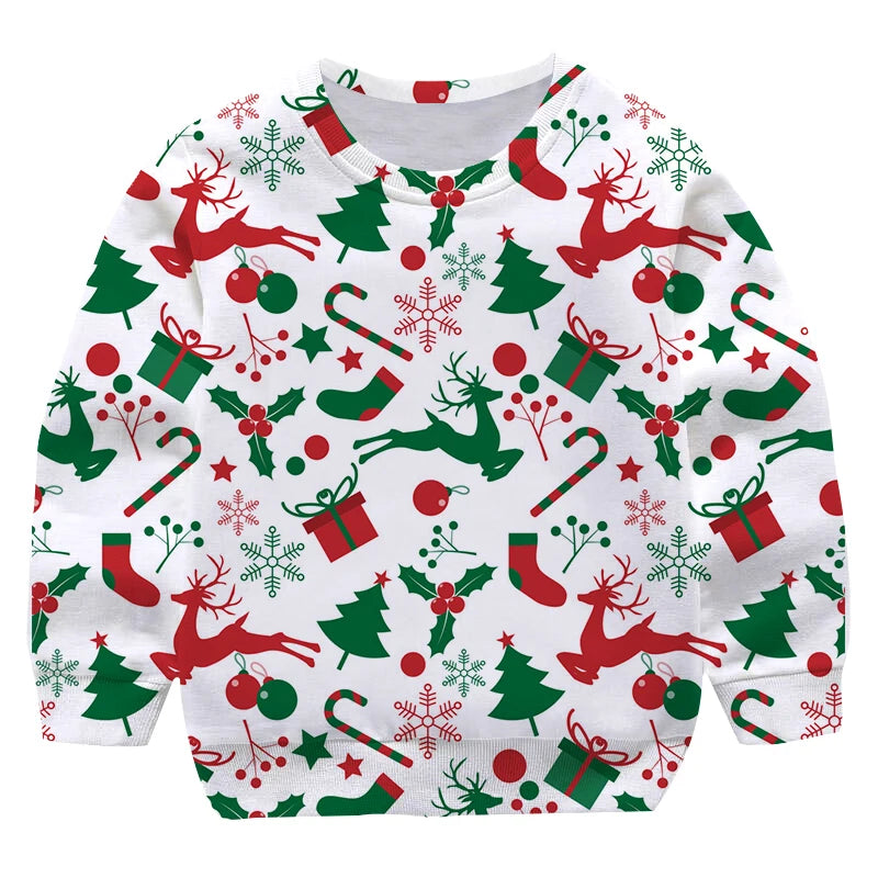 Fitspi Wholesale Christmas Hoodie Autumn Winter Children's Wear Round Neck Long Sleeve Cosplay Clothing Sweatshirt for Christmas