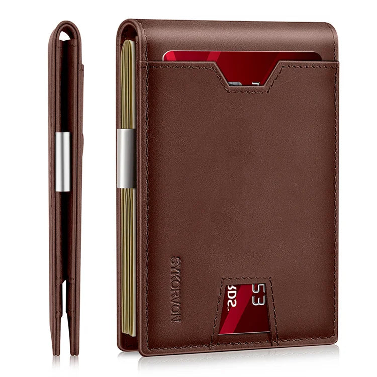 2025 New Design Cardholder Bifold Leather Luxury Money Clip Wallet for Men