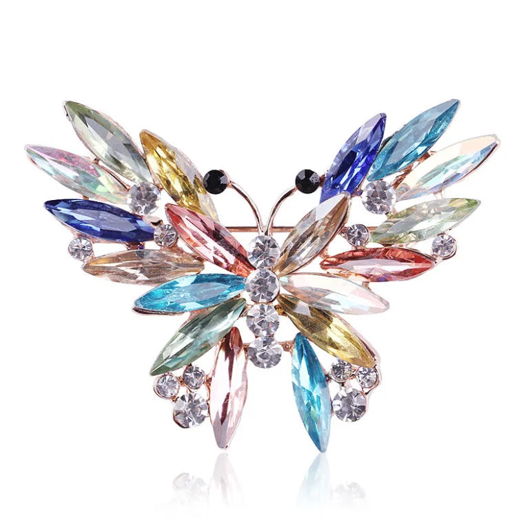 Fashion Personality Crystal Butterfly Brooch Women's Clothing Accessories Fashion Insect Brooches Pins Advanced Rhinestones Pin