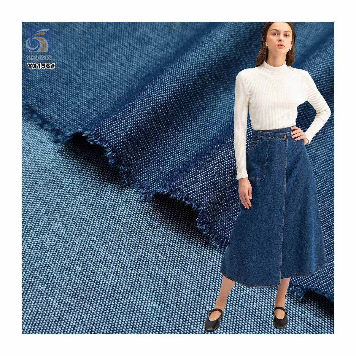 YX156 Good Quality Price 16*16 Washed Dyed Blue 100% Cotton 6 oz Denim Fabric for Jeans Pants MegaBDM