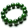 High Quality Woman Natural Dark Green Jade Round Gemstone Beads Stretchy Bangle Bracelet 8/10/12/14mm