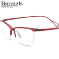 Borregls Titanium Glasses Frame Men 2025 New Brand Designer Square Eyeglasses Half-Rim Semi-Rimless Optical Eyewear 185757