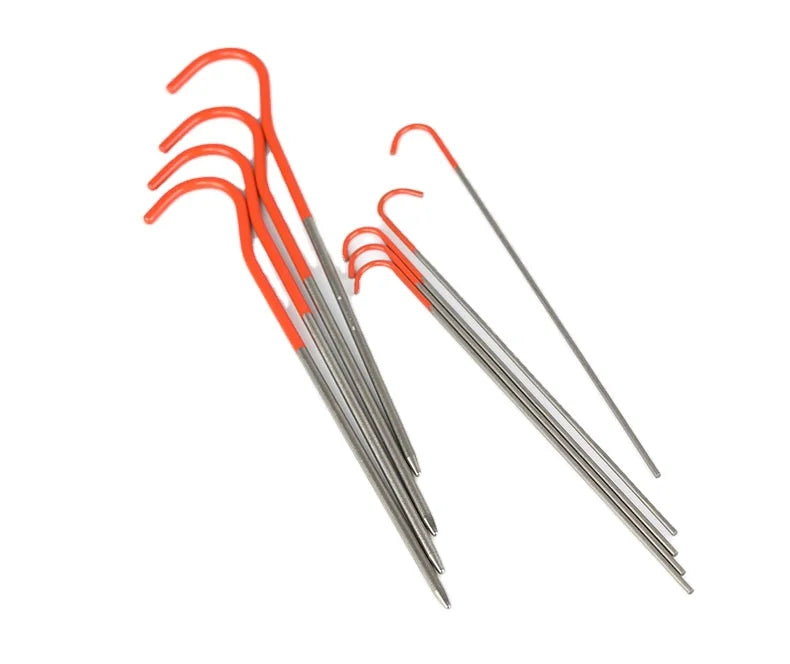 Chinese Products Titanium Shepherd Hook Tent Stakes Tent Pegs  Ultralight Tarp Nails Hammock Pegs for Outdoor Camping