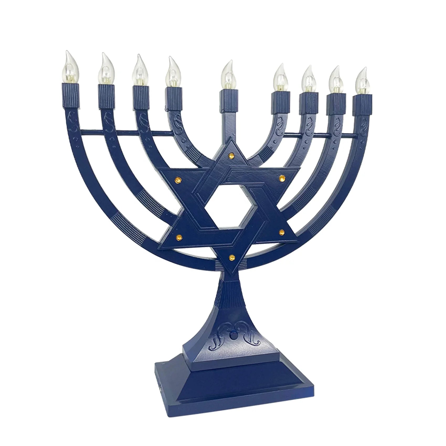 Nicro Light LED Electric Hanukkah Menorah Jewish Bedroom Decoration Night Light Chanukah Ramadan Led Table Lamp Flame Shaped
