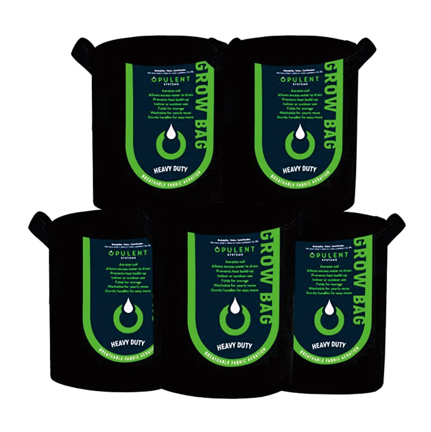 5 Gallon Grow Bags 300G Thickened Aeration Fabric with Rope Handles Heavy Duty Cloth for Plants