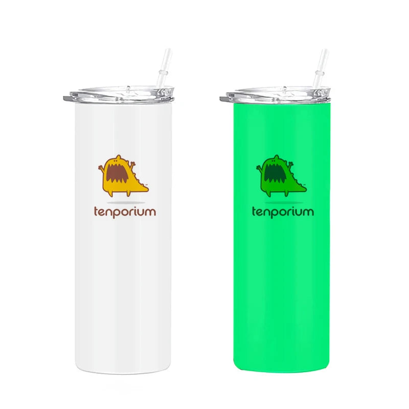 20oz Color Changing Skinny Straight Double Walled Vacuum Insulated Luminous Glow in the Dark Sublimation Tumbler