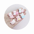 Bulk 100Pcs Lovely Bear Figurines Dangles Charms Flatback Resin Cabochons for Jewelry Making Hair Pin Accessories