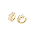 Wholesale Jietao Jewelry Minimal Rectangle Stone Cubic Zircon Earrings Hoop 8mm 925 Sterling Silver CZ Earrings