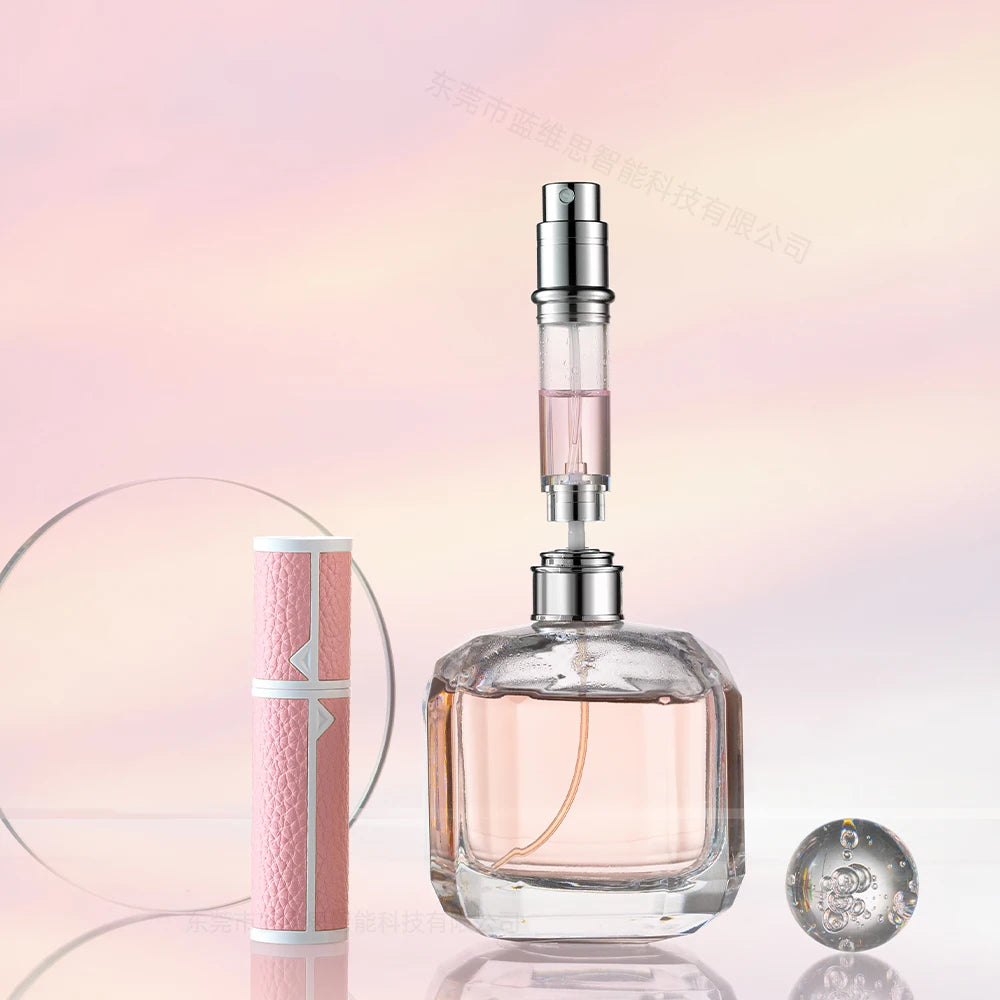 Louischanzl Customizable 5ml Mini Travel Perfume Spray Bottle Portable Aluminum Shell Metal Plastic for Personal Care