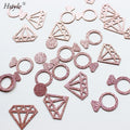 Various Design-100PCS Bachelorette Confetti Rose Gold Circle Ring for Wedding Party Bridal Shower Engagement Decorations CF016