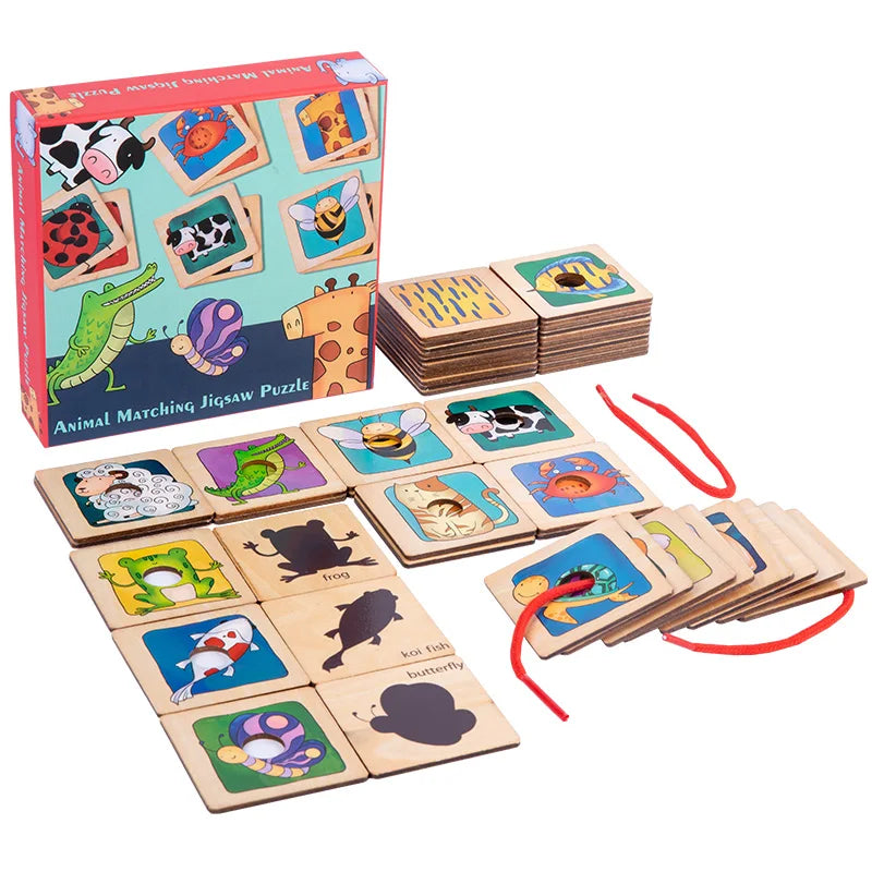 Early Educational Animal Skin Texture Kids Matching Shadow Pairing Hands-on Ability Multifunctional Puzzle Toy
