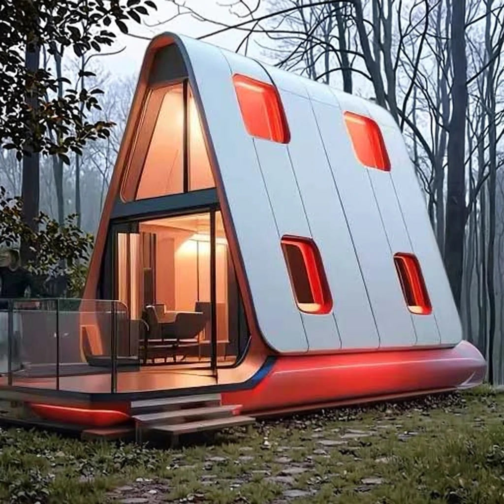Luban Cabin Hot Selling A-frame Triangle Prefab Mobile House Resort Holiday Beautiful  Green House