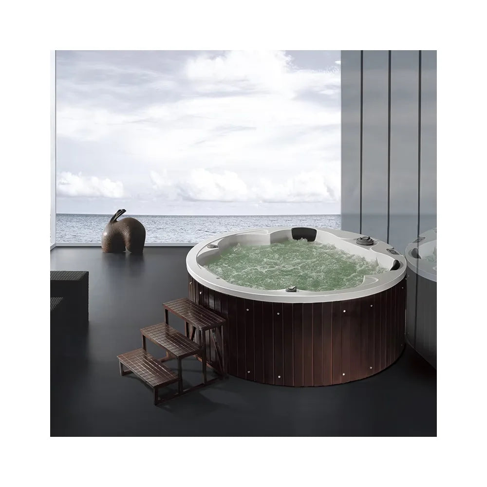 Garden Bubble Massage Jakuzzy Double Whirlpool Bath Tubs Deep Soak Modern 1 Piece White Relax Massage Bathtub Freestanding 1.7m