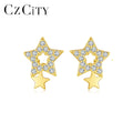 CZCITY Star Shape Funky 14K Real Gold Plated Jewelry Wholesale Earing Industrial Summer Modern Earring Stud