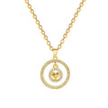 Collar De Acero Inoxidable Stainless Steel Double-Layer Hoop Heart Full of Diamond Necklace Gold Plated Necklace Women Jewelry
