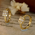H&F Original Vintage Natural Diamond Earrings Ladies Elegant Luxury 18k Solid Gold Custom 14k 9k Hoop Earrings for Girls