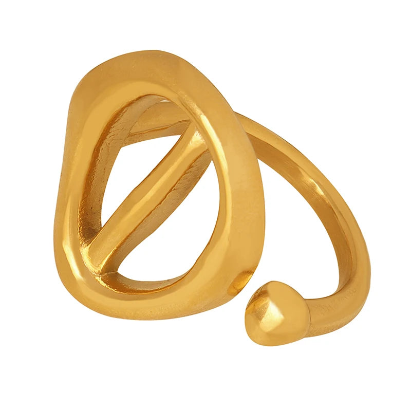 Premium Stainless Steel REACH Certified Polished Adjustable Open Ring for Ladies Anniversary Party Daily Wearing Gifting