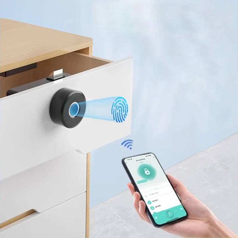 Furniture Locker Black No Opening Induction App Hidden Fingerprint Drawer Intelligent Cabinet Door Lock Digital Smart Electronic