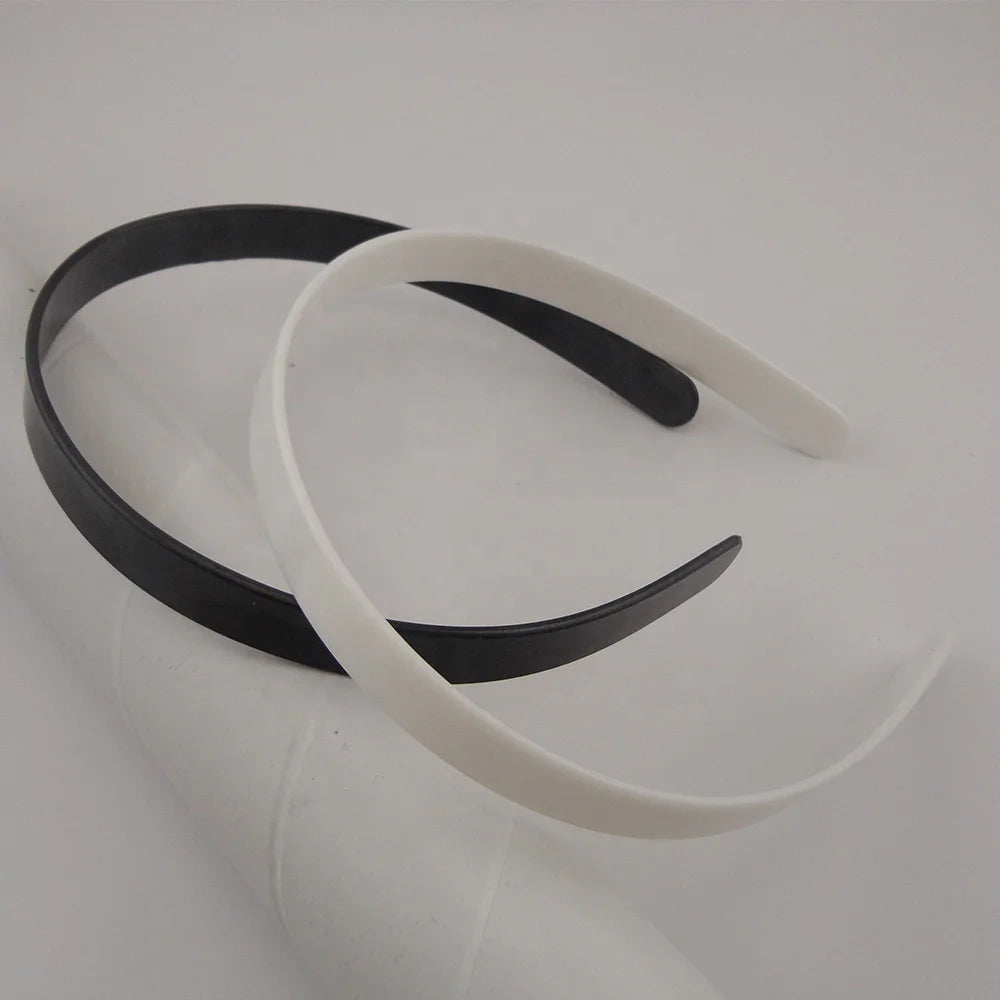 14mm White Black Flat Surface Plastic Headbands No Teeth Hairbands for DIY Women Hair Accessories Plain Raws Hair Hoops