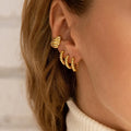 ZUOLA Creative Thread Design Irregular Twist Hoop Earrings Eco-friendly Brass Gold Plated Piercing Earrings Women Jewelry