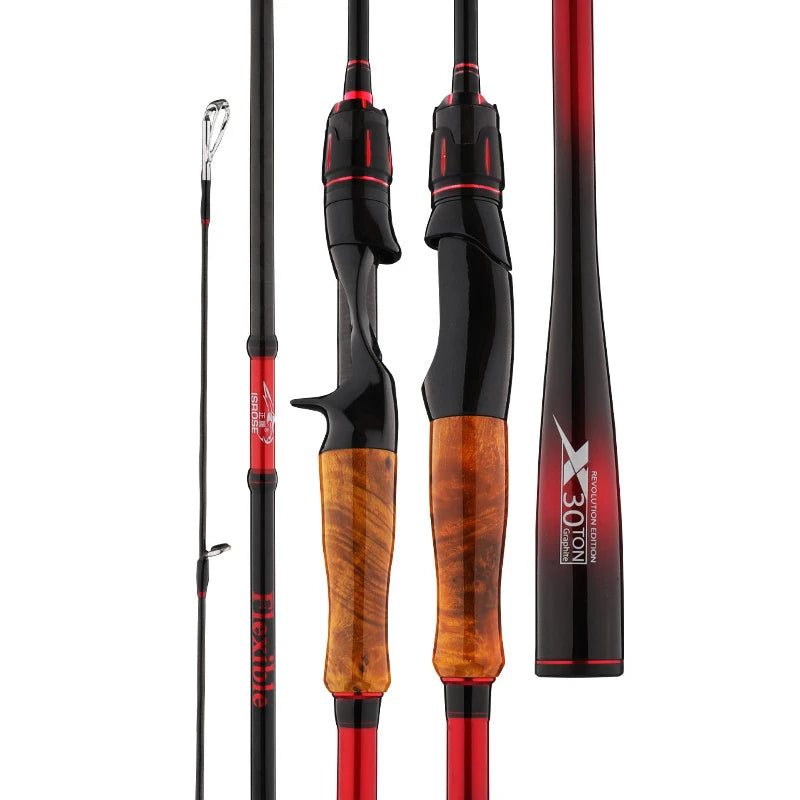 1.98m - 2.4m 2 Sections L ML M MH High Carbon Fiber Casting Spinning Fishing Pole Rod