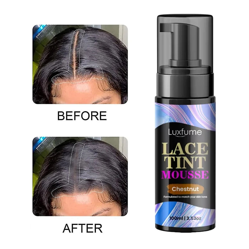 Luxfume Private Label New Arrival Rich Foam Chestnut Lace Tint Mousse Foam for Lace Wig and Frontal Color Rings Type