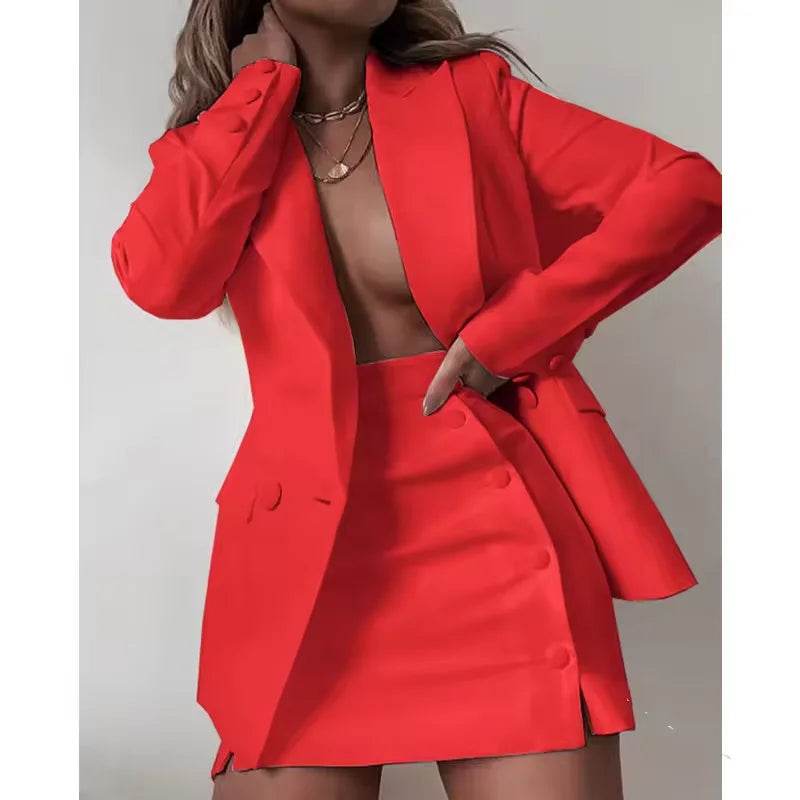 Top Selling Elegant Womens Work Casual Slim Cardigan Office Lady Suit Business Suits Causal Wear