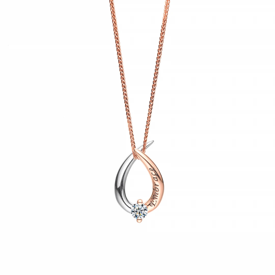 H&F Original Embrace 14k Real Gold With Natural Diamond Pendant Necklace Jewelry Customized 18K Real Gold