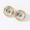 Waterproof Non Tarnish 18k Gold and Silver Stainless Steel Round Geometric Metal Earrings for Women