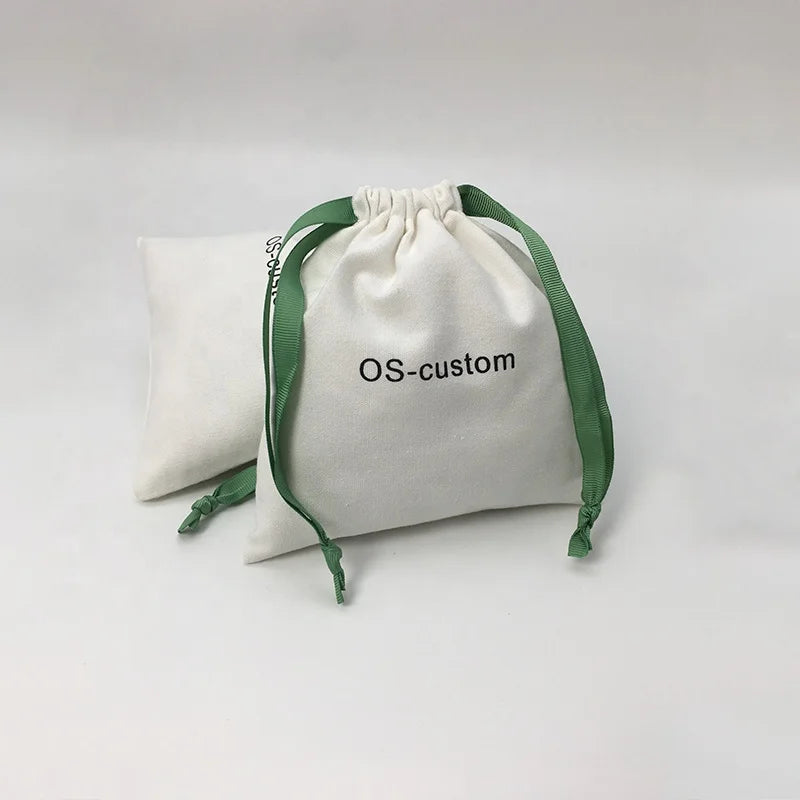 Eco Customized Cotton Gift Makeup Drawstring Bag Packaging Organic Cotton Muslin Pouch Bag