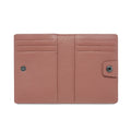 Wholesale Custom Logo National Style RFID Genuine Leather Short Bifold Credit Card Holder Women Graded Card Storage Button