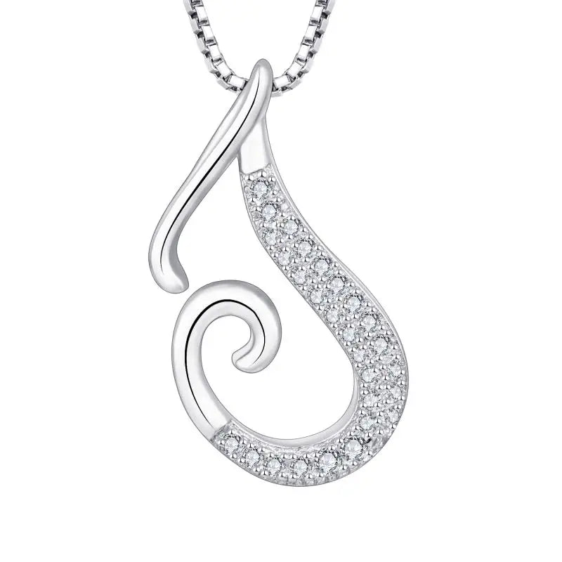 YH JEWELLERY Custom Letter Design A-Z J Charm Necklace in Real Silver 925 Crystal Pendant for Women