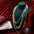 New Best Design Natural Pear Beads Necklace Handmade Long Pearl Beads Wedding Necklace